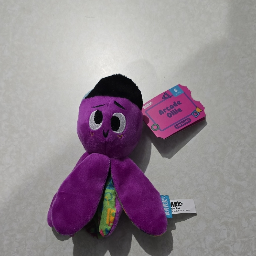 Bark Arcade Ollie Plush Dog Toy - Purple NWT Size Small 0-20 Pounds